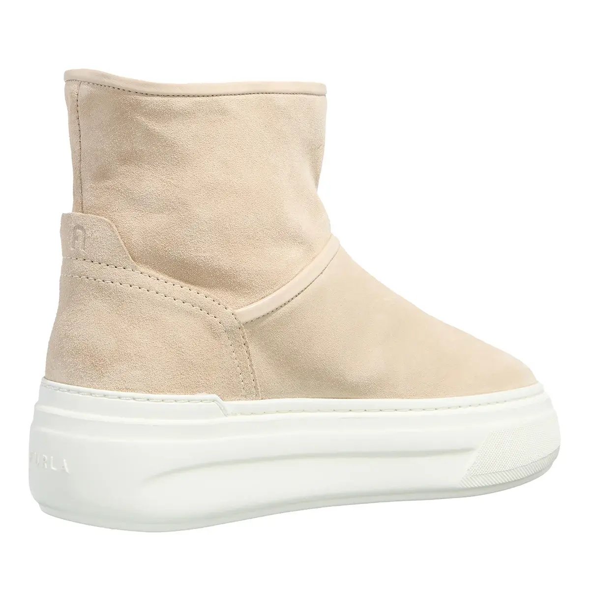 Beige Wildleder Plateaustiefel