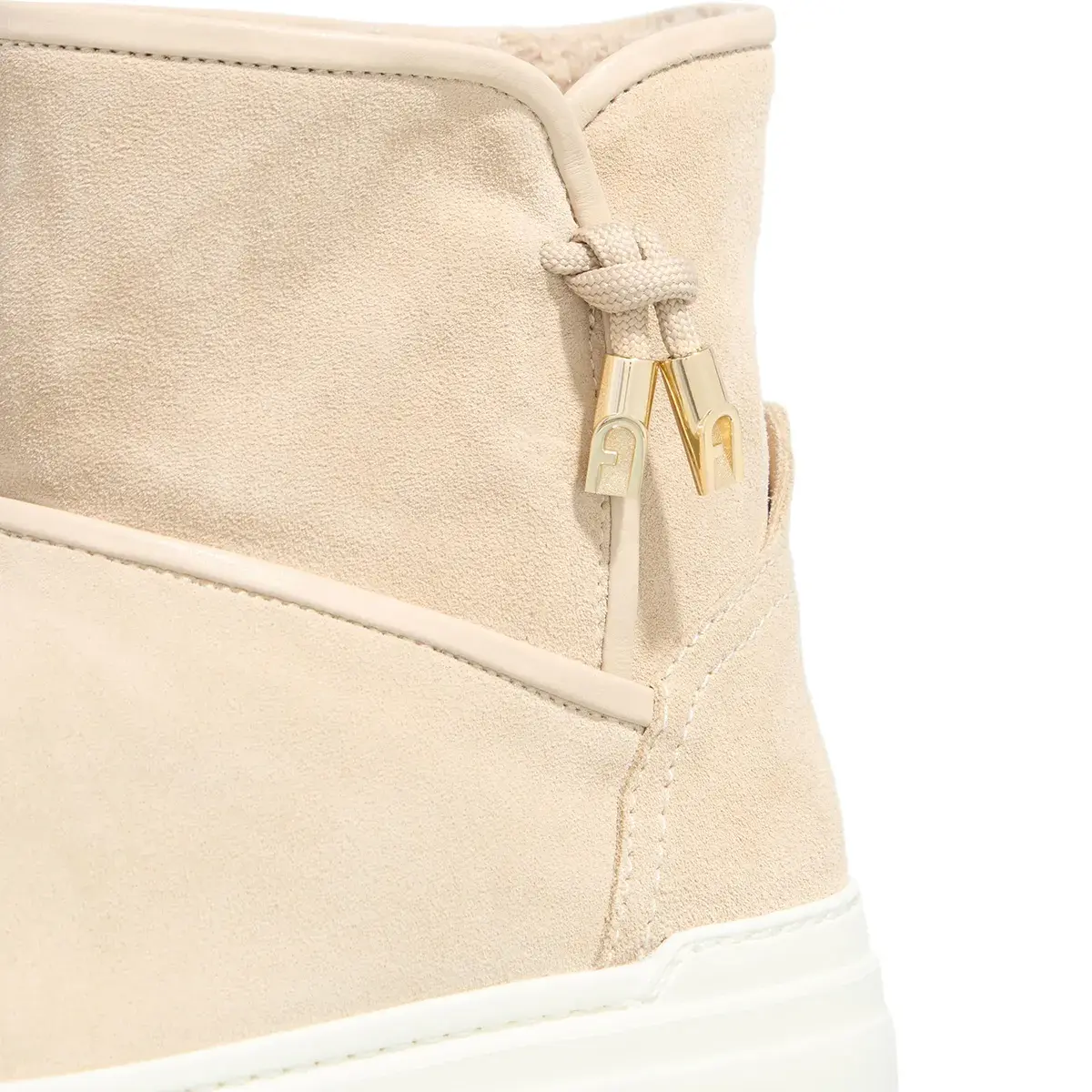 Beige Wildleder Plateaustiefel