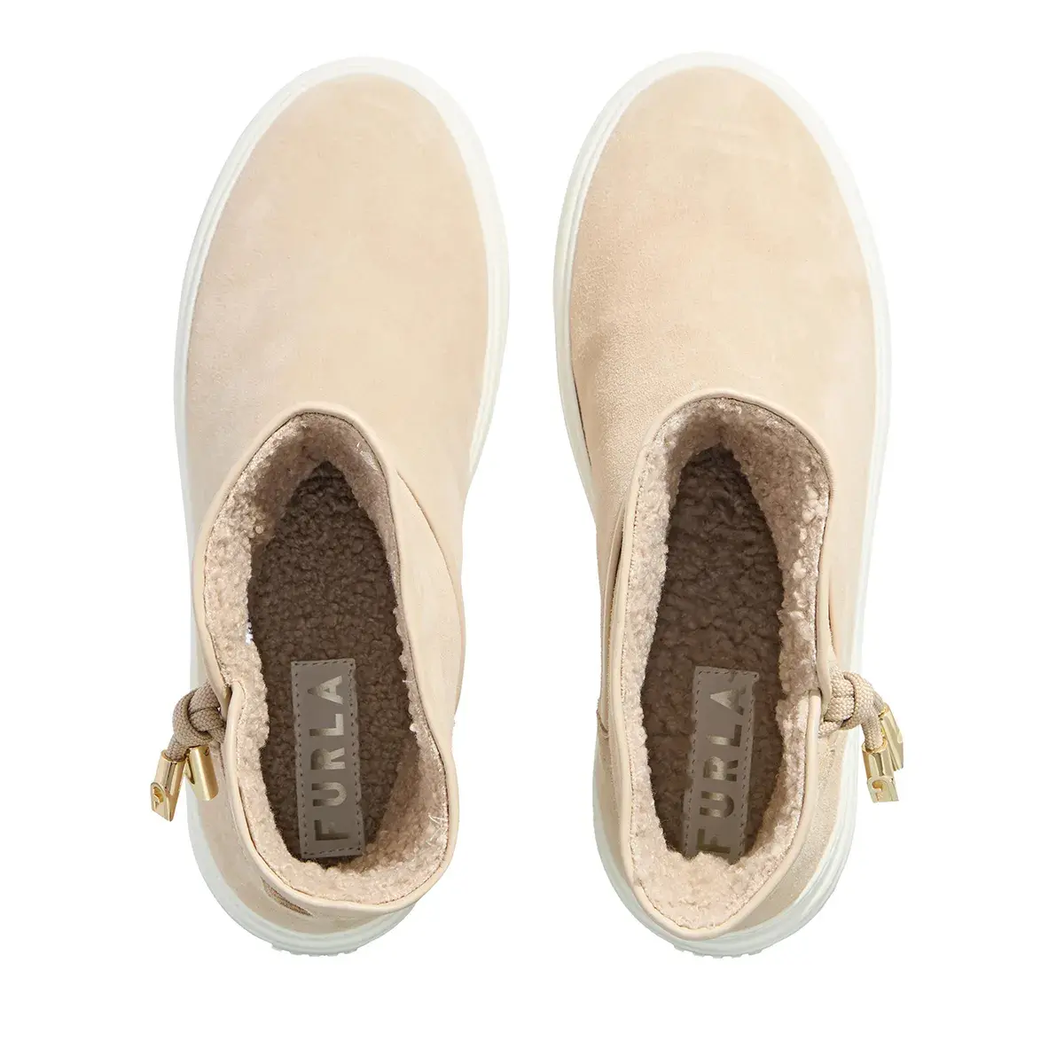 Beige Wildleder Plateaustiefel