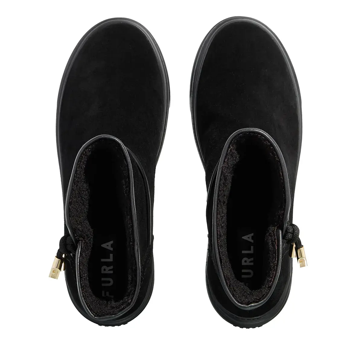 Schwarze Winterstiefel aus Wildleder