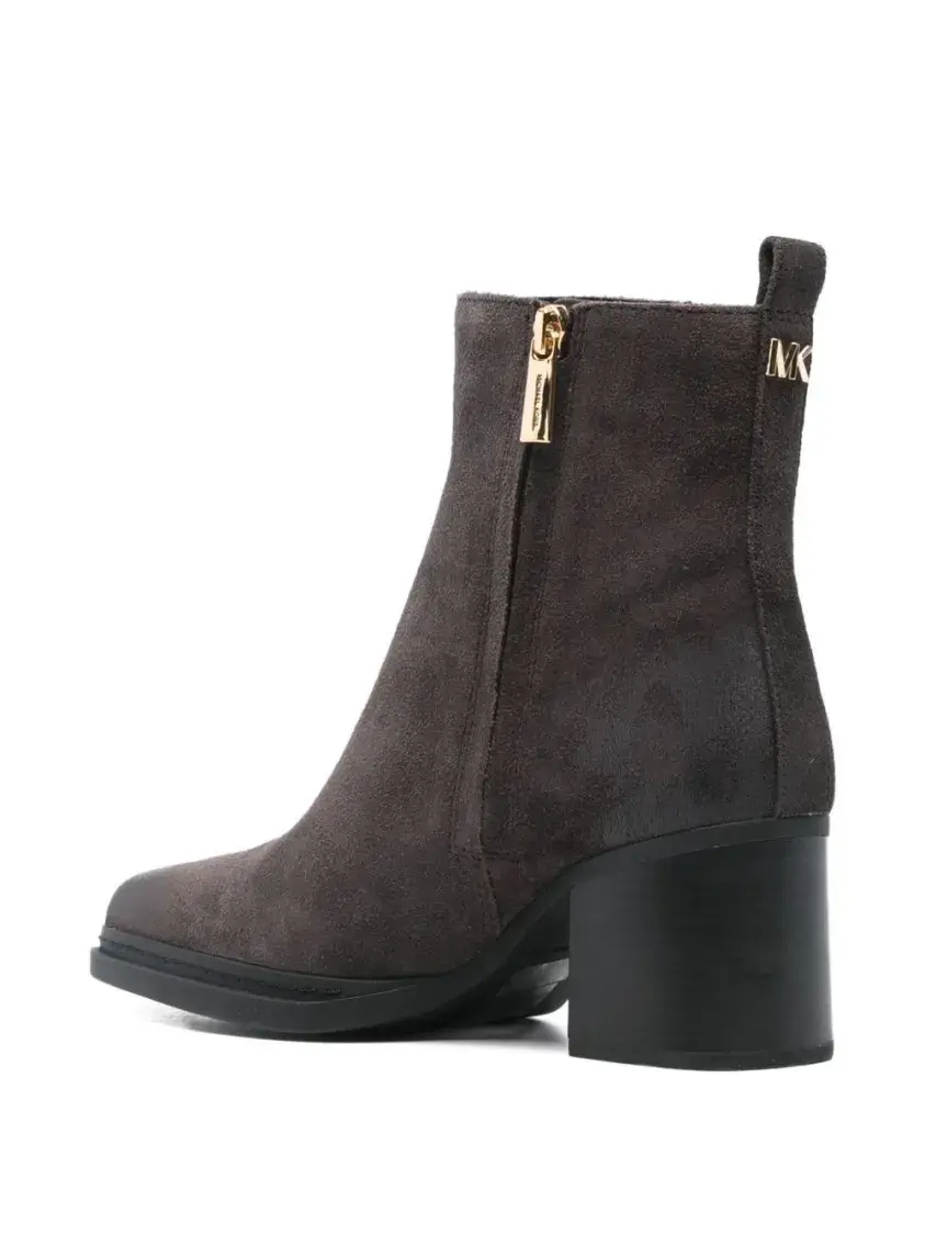 Wildleder-Stiefeletten mit Blockabsatz