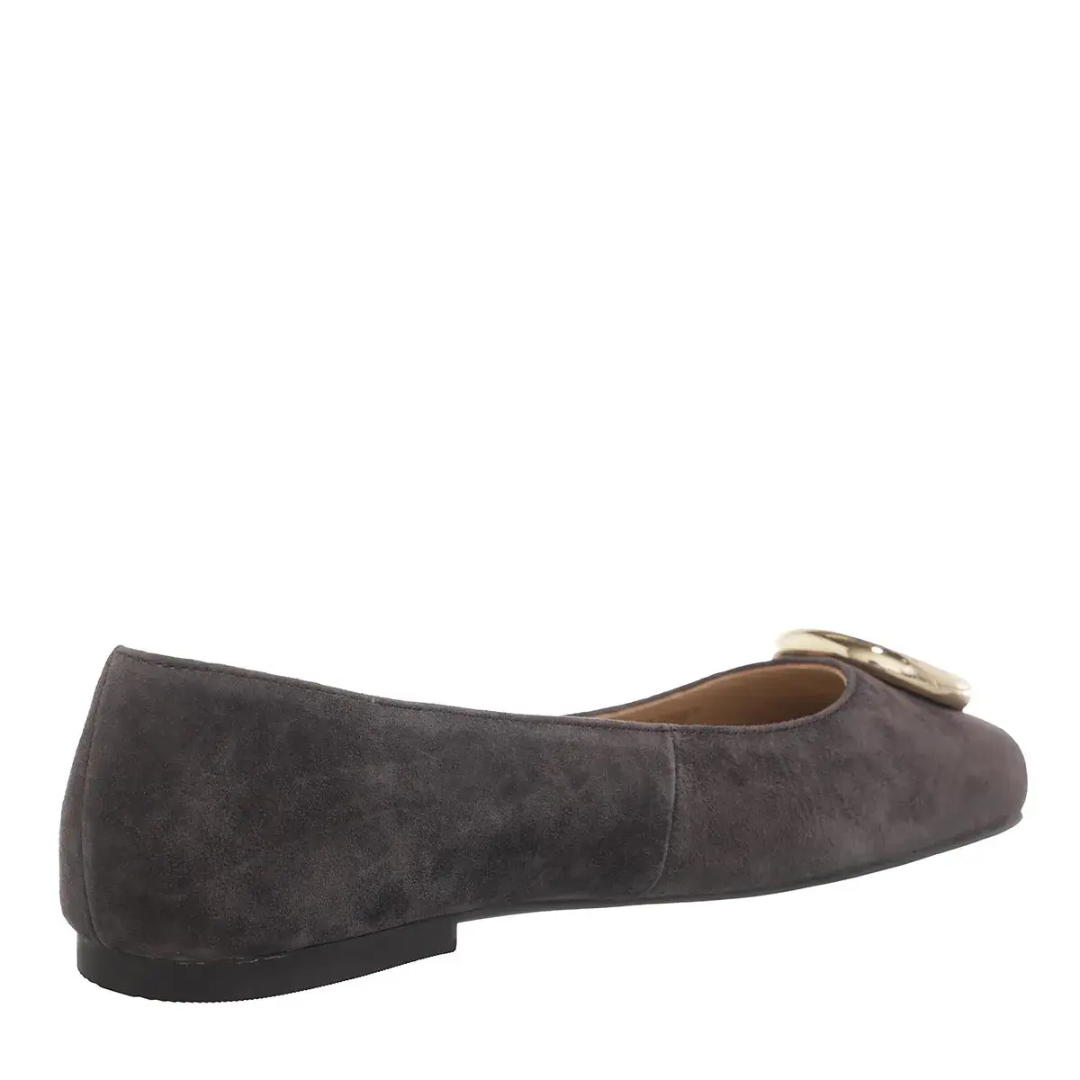Wildleder Ballerinas mit Logo-Detail