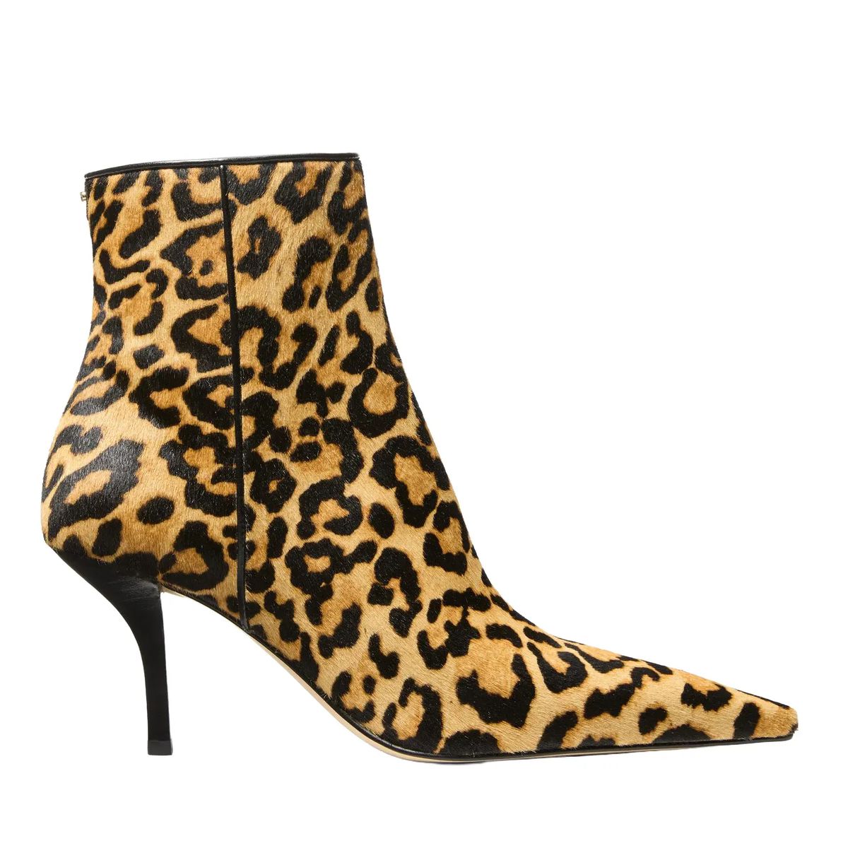 Stiefeletten mit Leopardenmuster und spitzer Zehenpartie