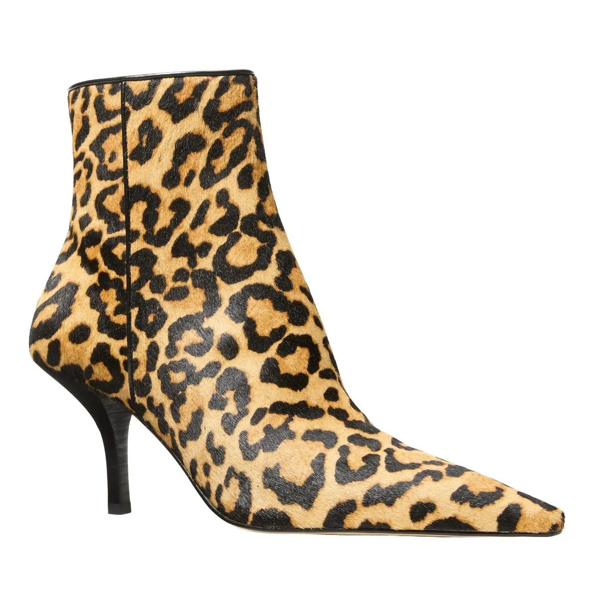 Stiefeletten mit Leopardenmuster und spitzer Zehenpartie