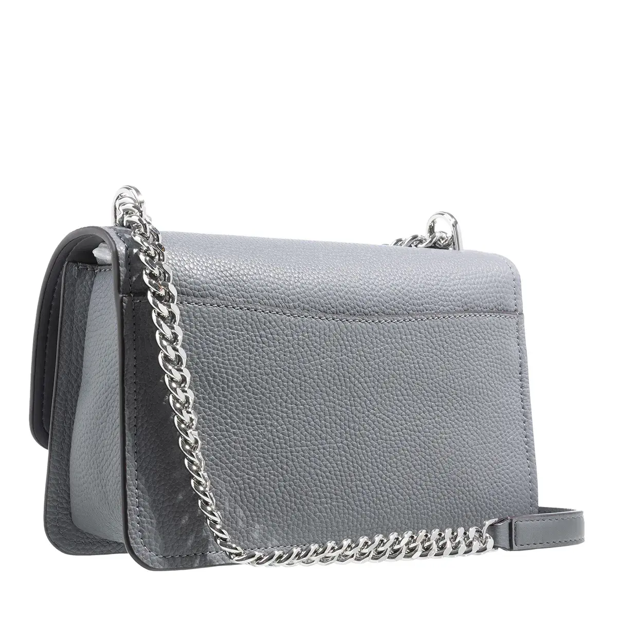 Graue Ledertasche mit Kette