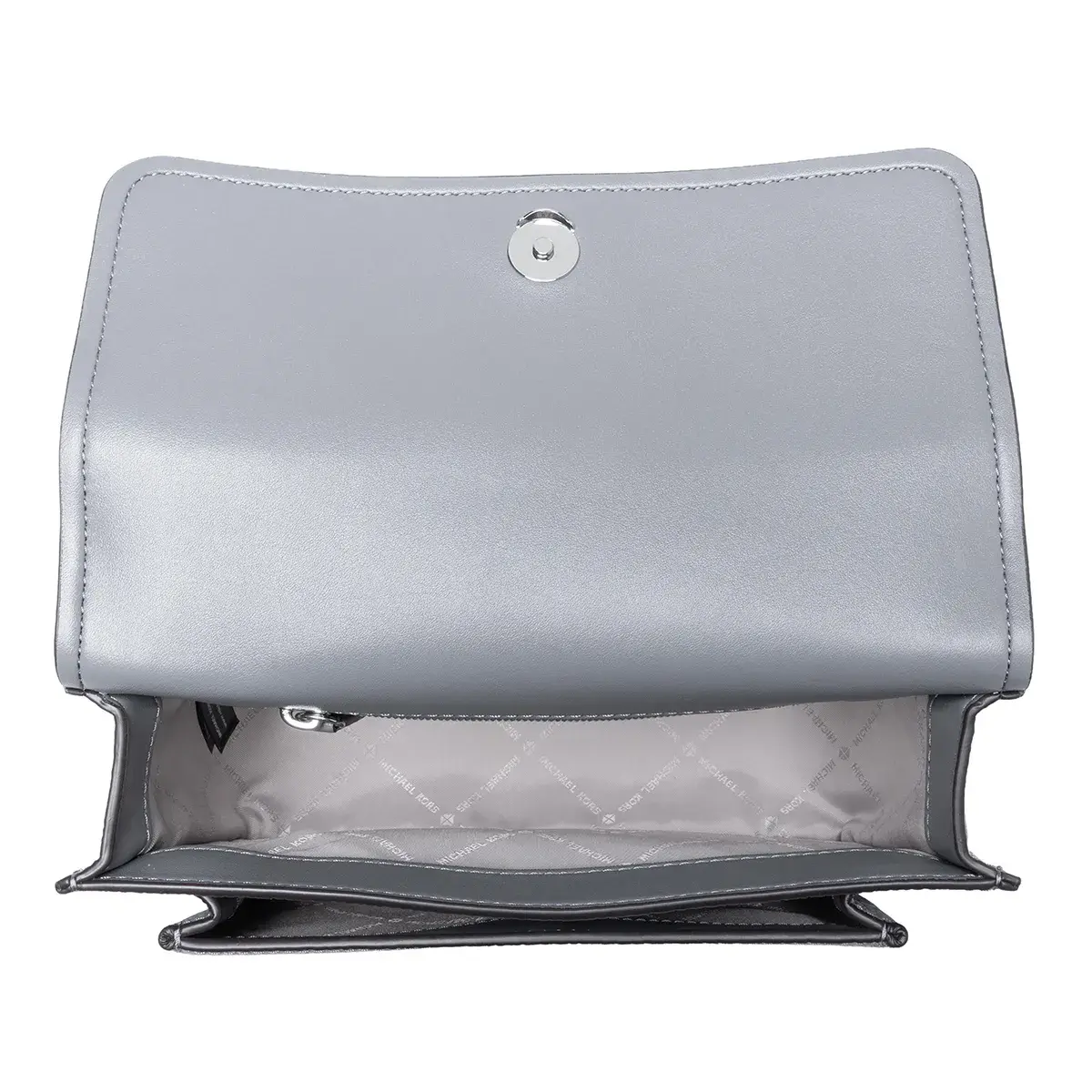 Graue Ledertasche mit Kette