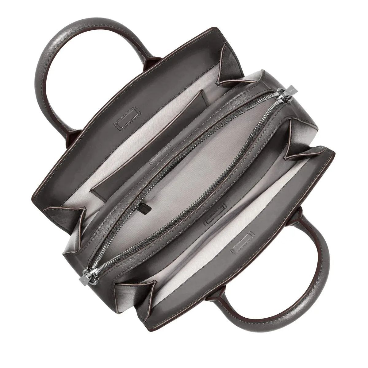 Strukturierte Leder-Satchel-Tasche mit Riemen