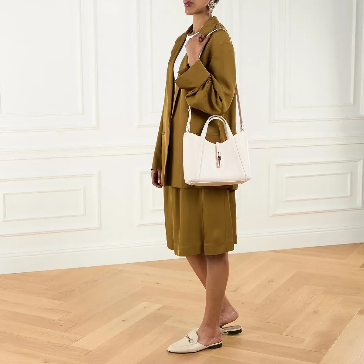 Elegante, strukturierte Leder-Tragetasche