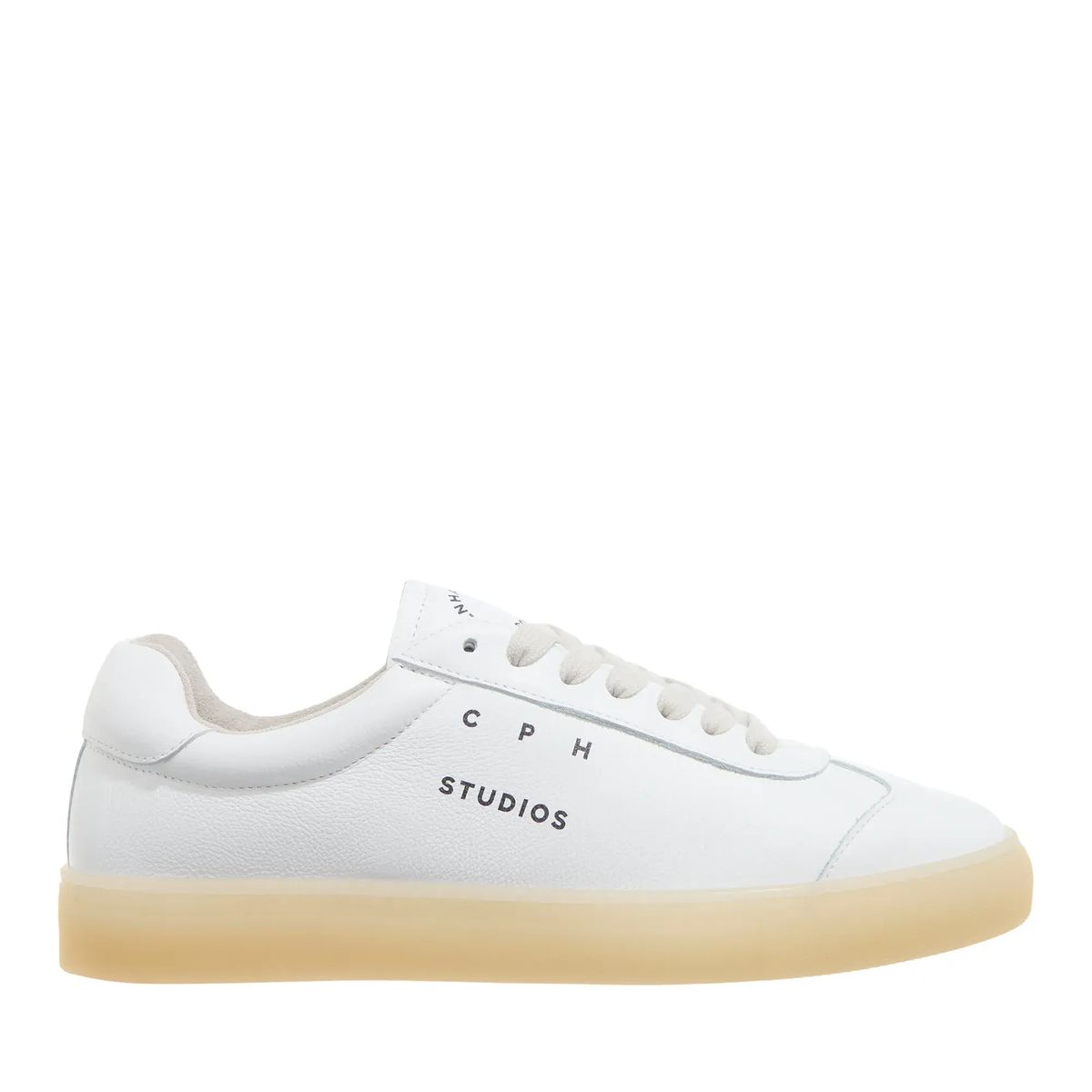 Minimalistische weiße Leder Low-Top Sneaker