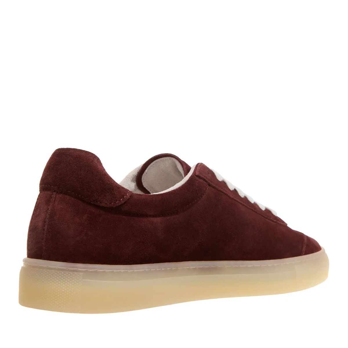 Burgunderfarbener Wildleder-Sneaker
