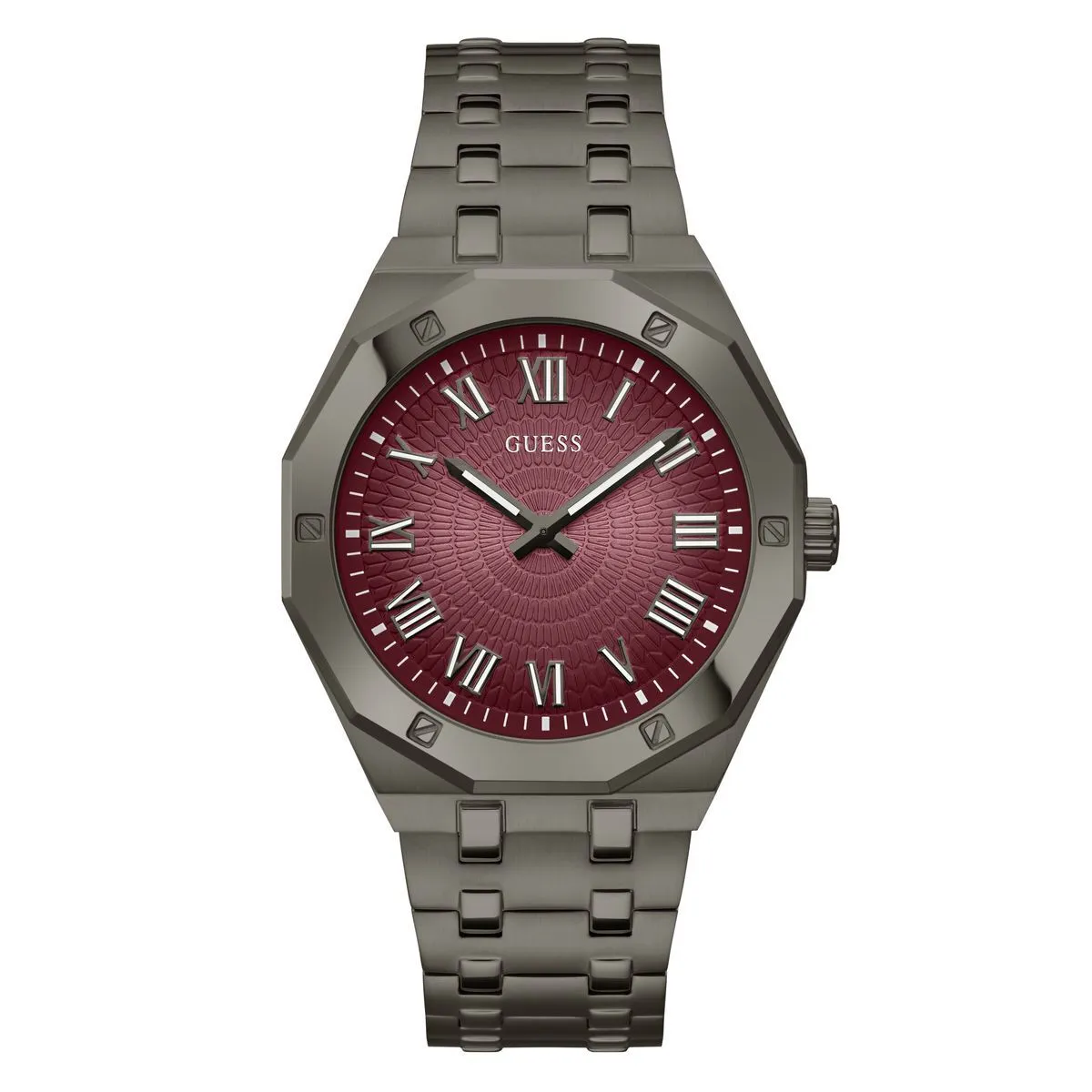 Herren Gunmetal Achteckige Römische Zifferuhr