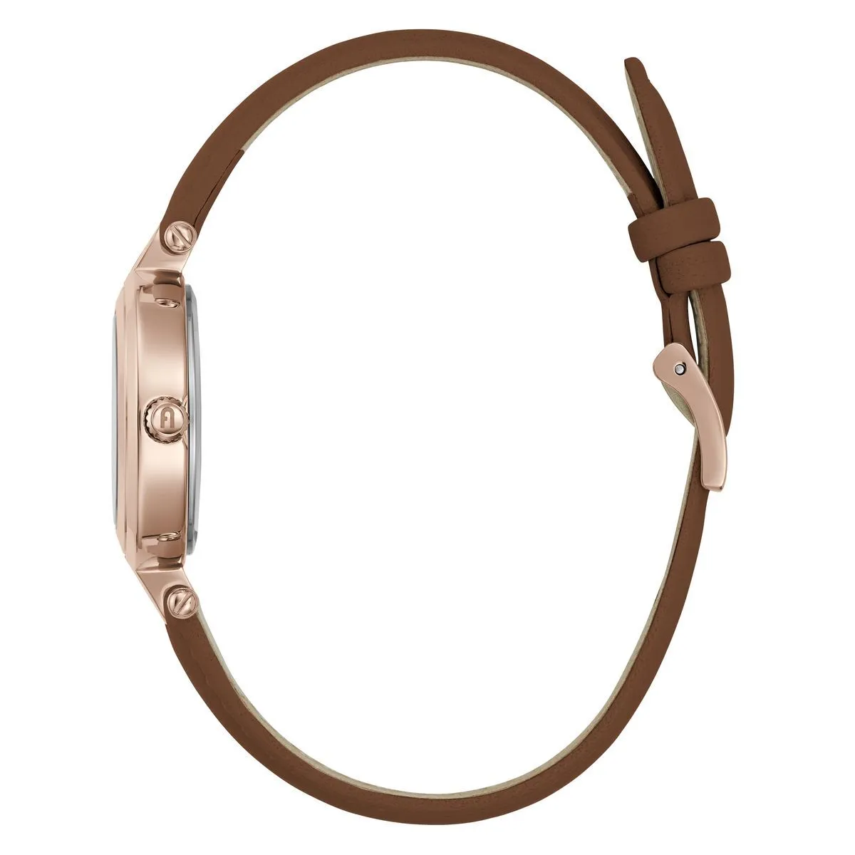 Braune analoge Uhr mit Lederarmband