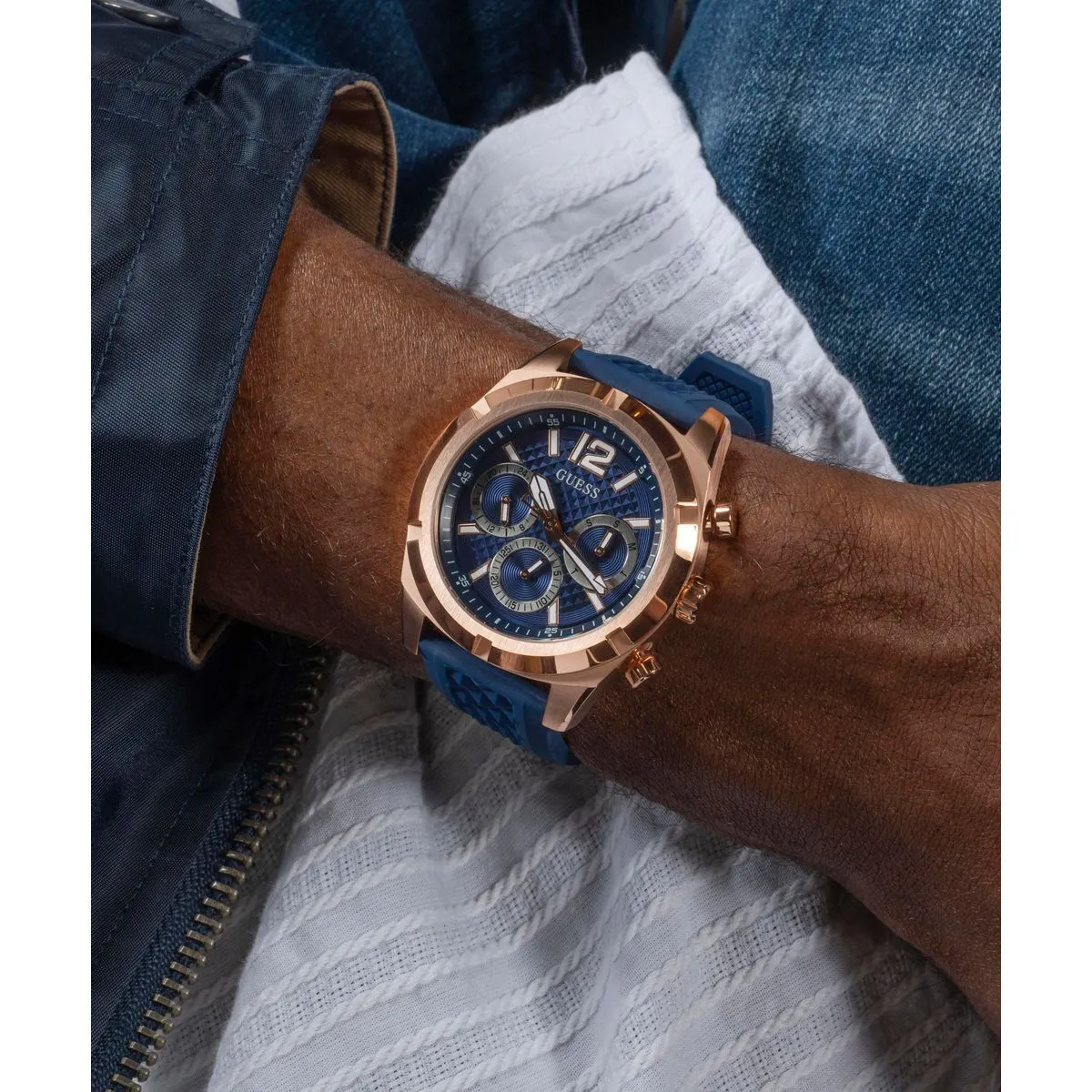 Moderne Multifunktions Herrenuhr Blau