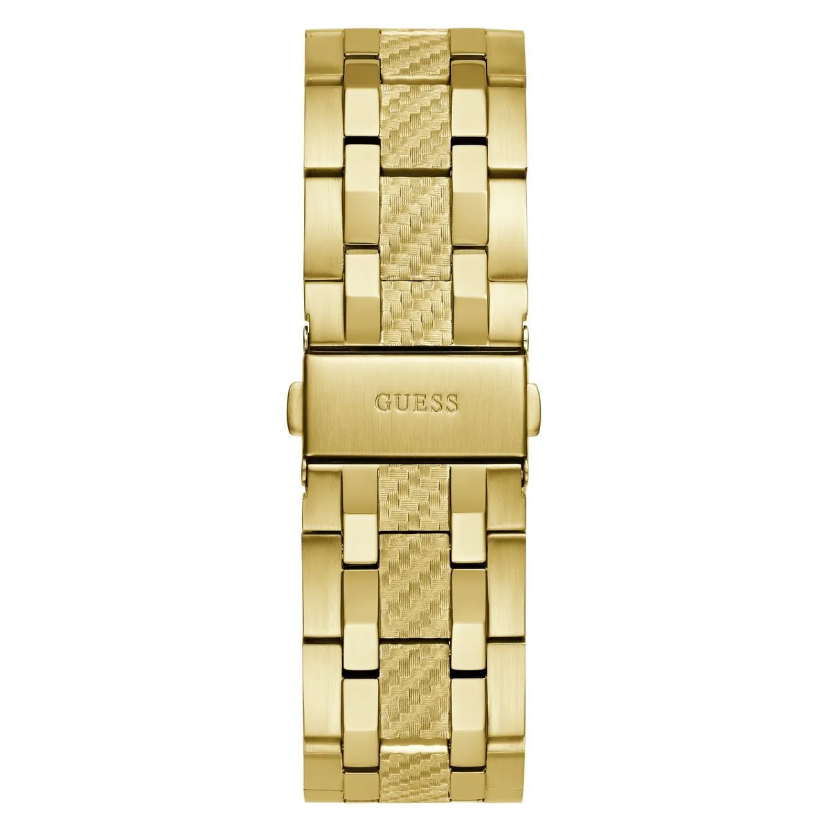 Goldfarbene Multifunktions-Armbanduhr mit blauem Zifferblatt