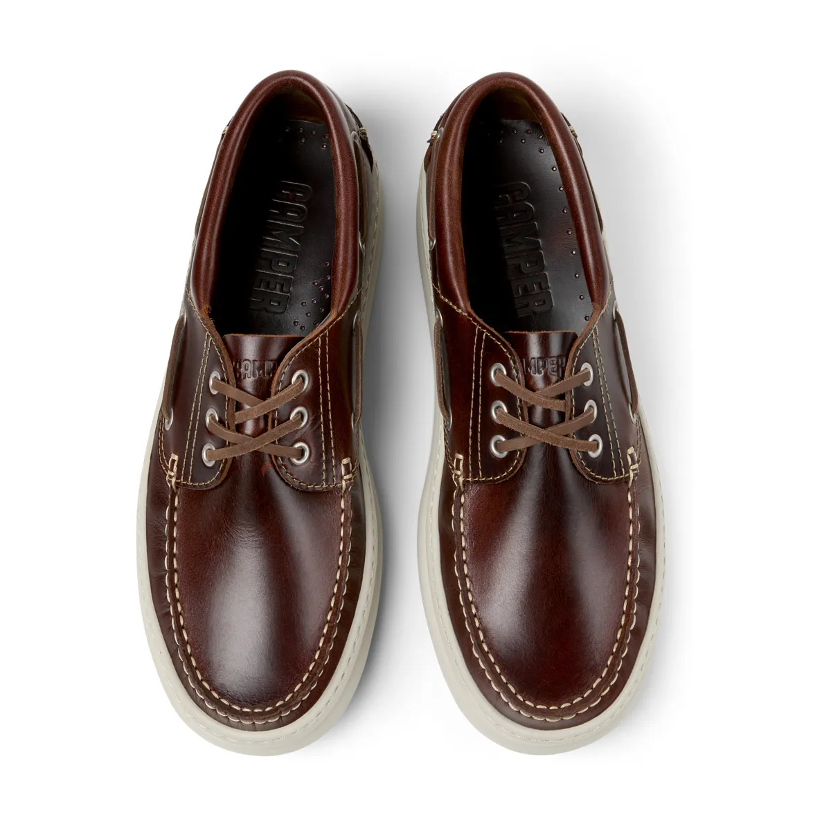 Bootsschuhe aus Leder mit Gummisohle