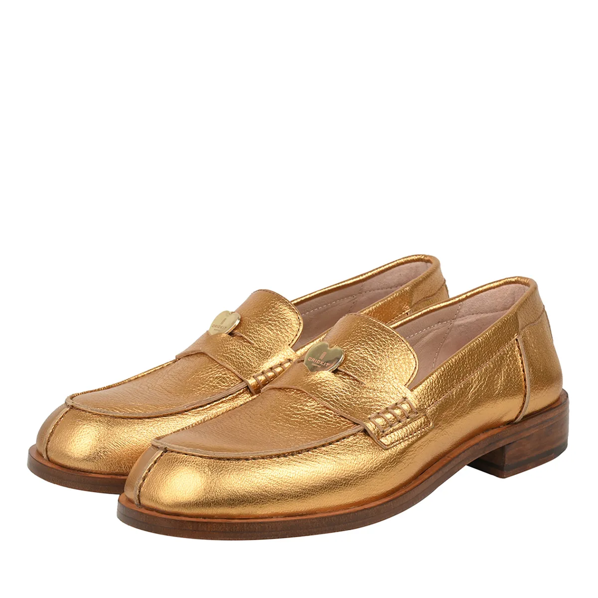 Goldene Leder Penny Loafers