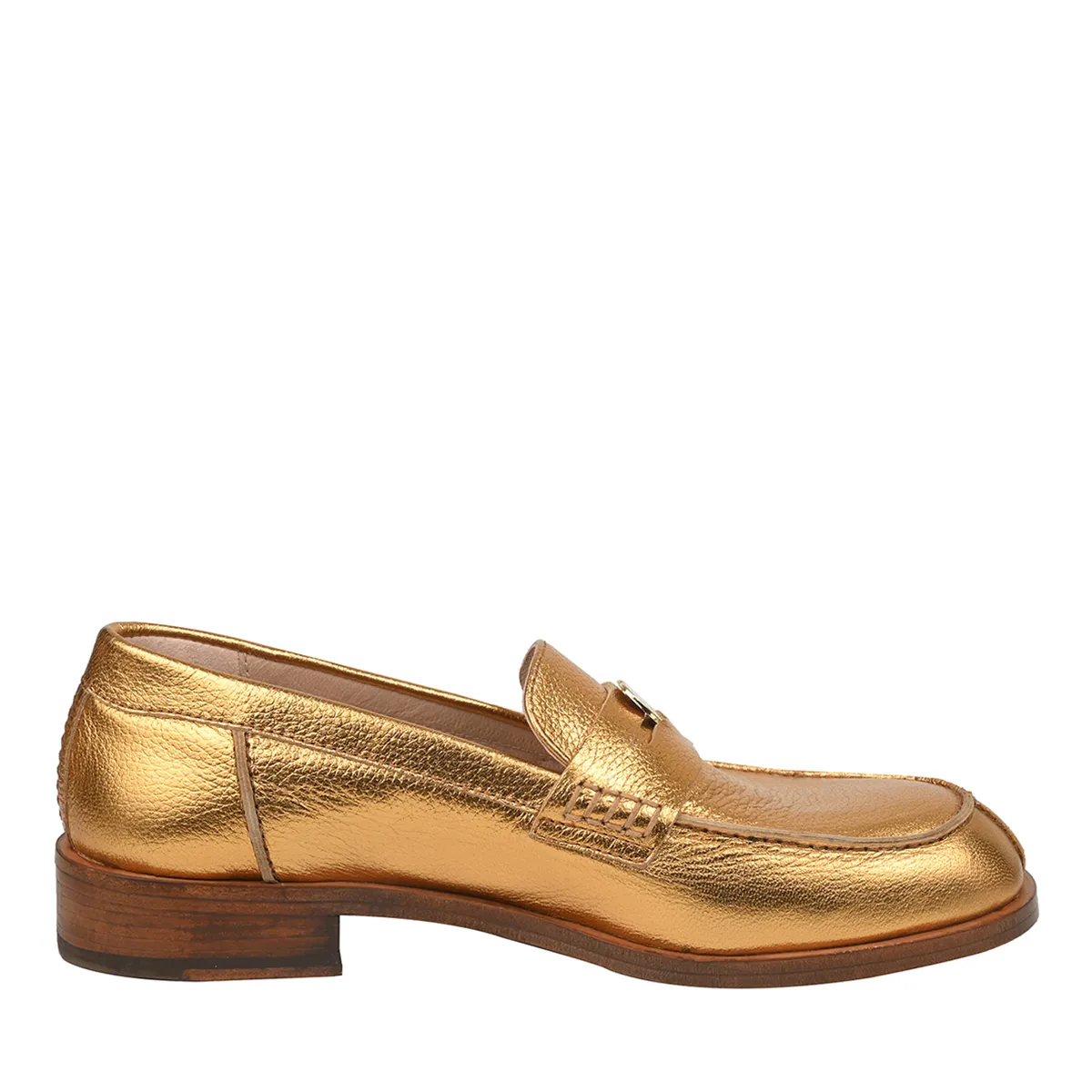 Goldene Leder Penny Loafers