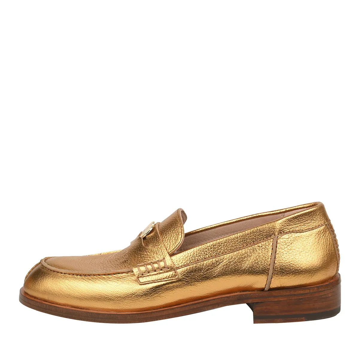 Goldene Leder Penny Loafers