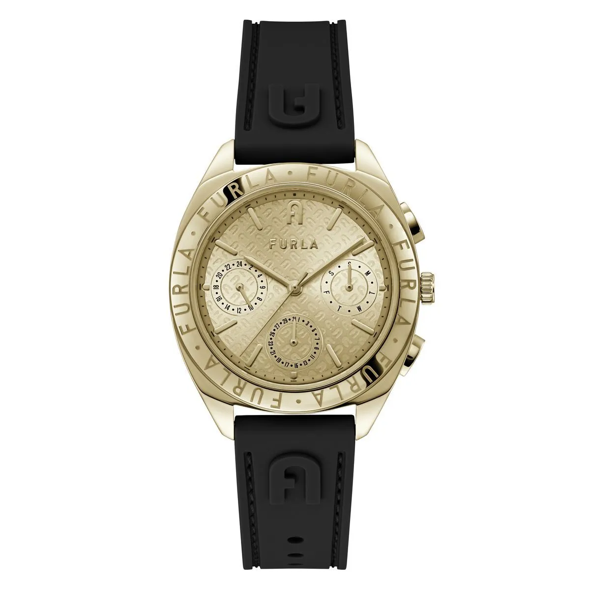 Furla Logos Goldfarbene Uhr