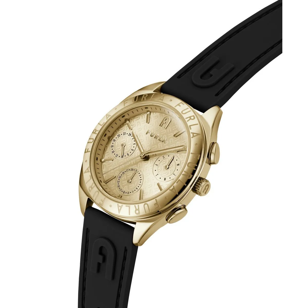 Furla Logos Goldfarbene Uhr
