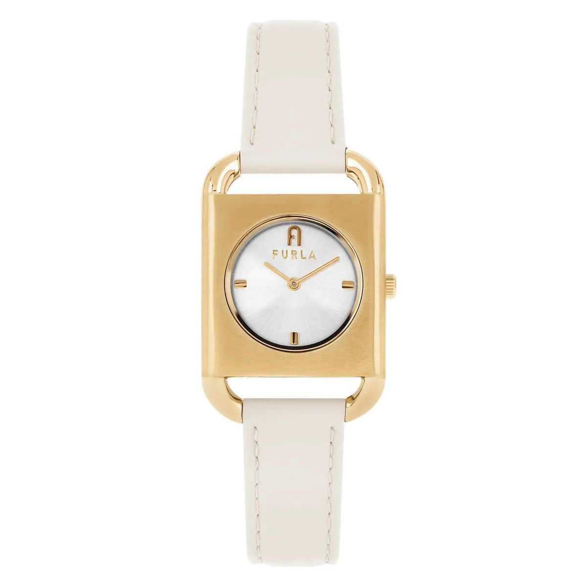 Uhr mit quadratischem Zifferblatt und Lederarmband