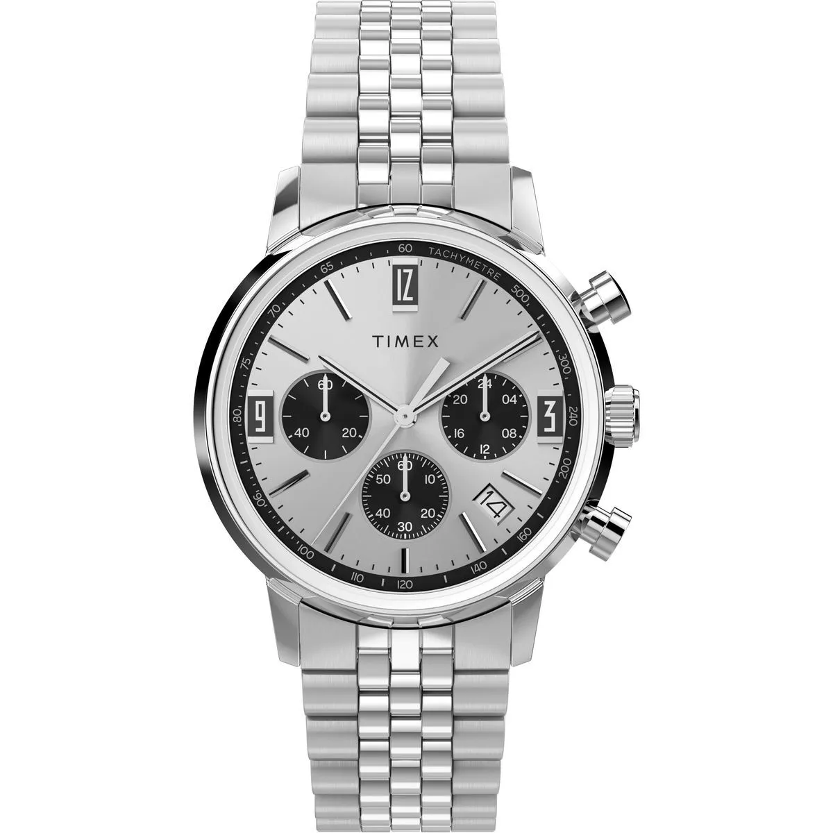 Silberner Chronograph Marlin Uhr aus Edelstahl