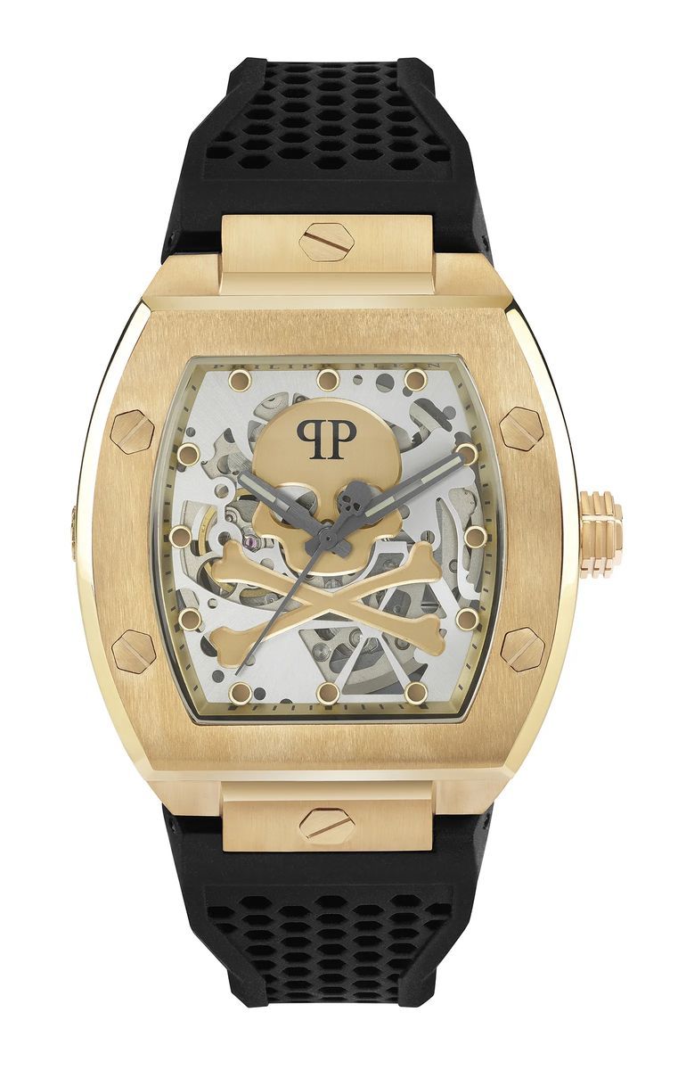 Goldene Skelett Automatikuhr Unisex