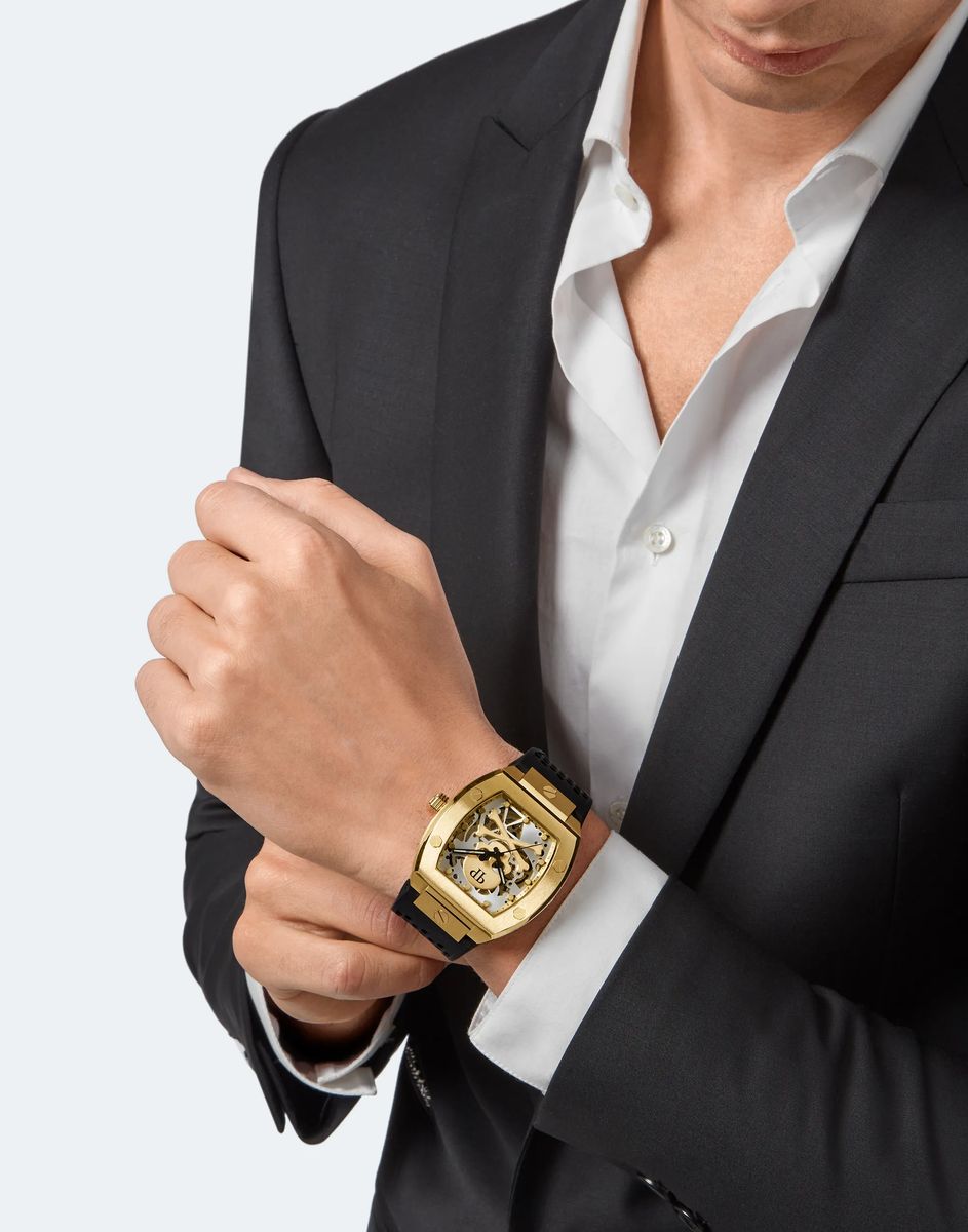 Goldene Skelett Automatikuhr Unisex