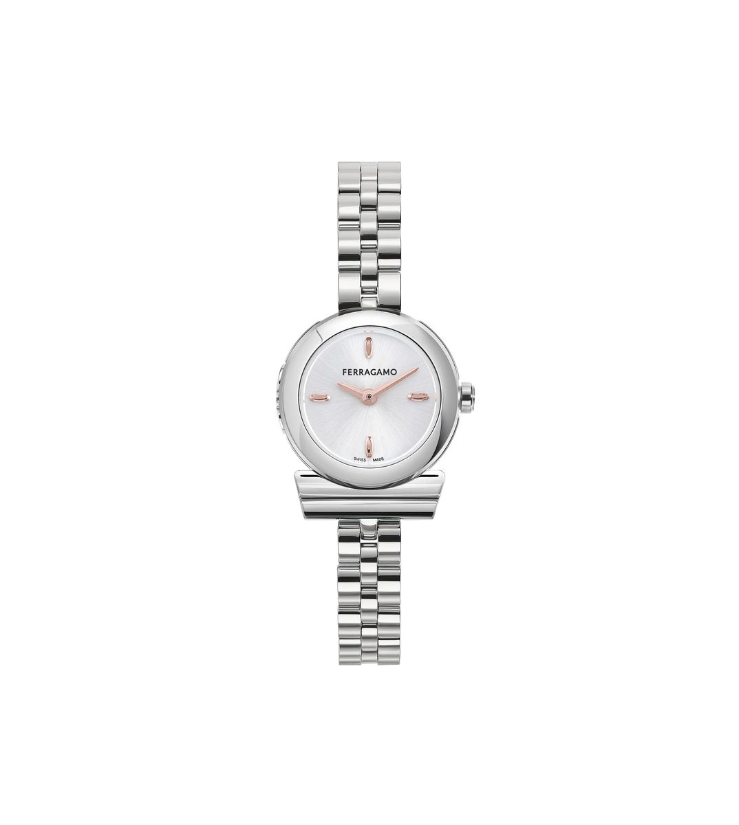Silberfarbene Analog-Uhr mit Armband