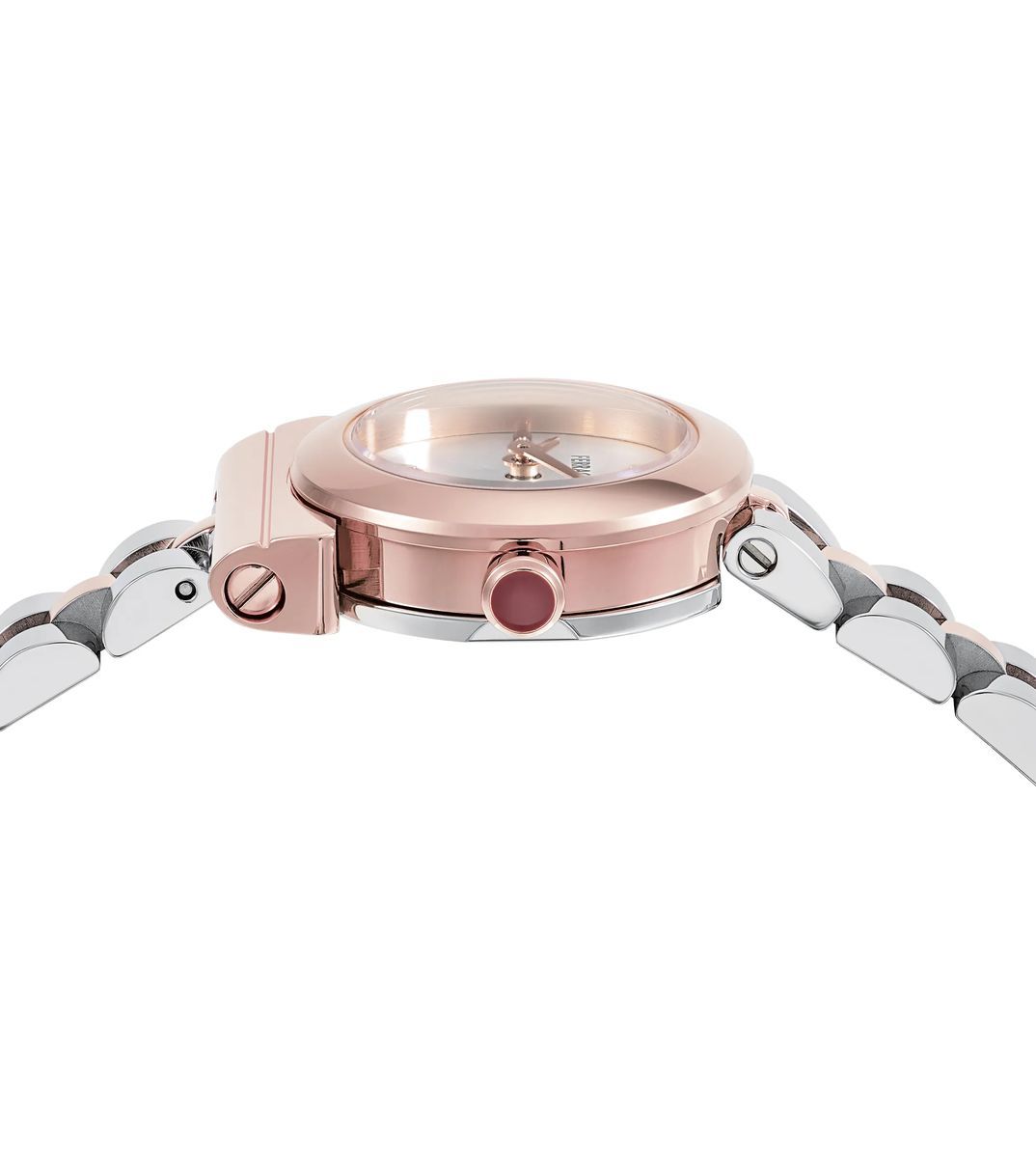 Zweifarbige Armbanduhr mit rundem Zifferblatt