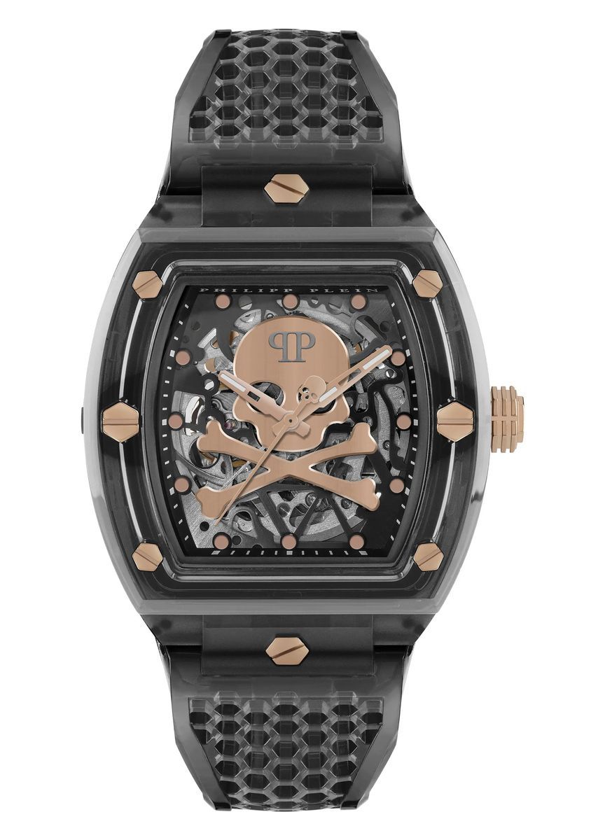 Skelettkristall Schwarze Analoge Uhr
