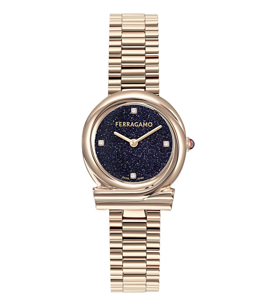 Rosegoldfarbene Damen Analog Uhr