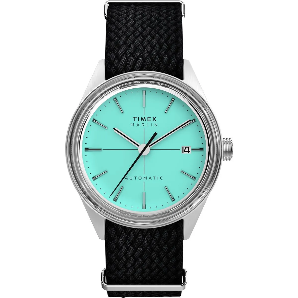 Automatische Marlin Armbanduhr mit schwarzem Armband