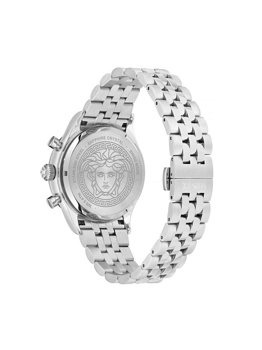 Unisex Silber Chronograph Armbanduhr