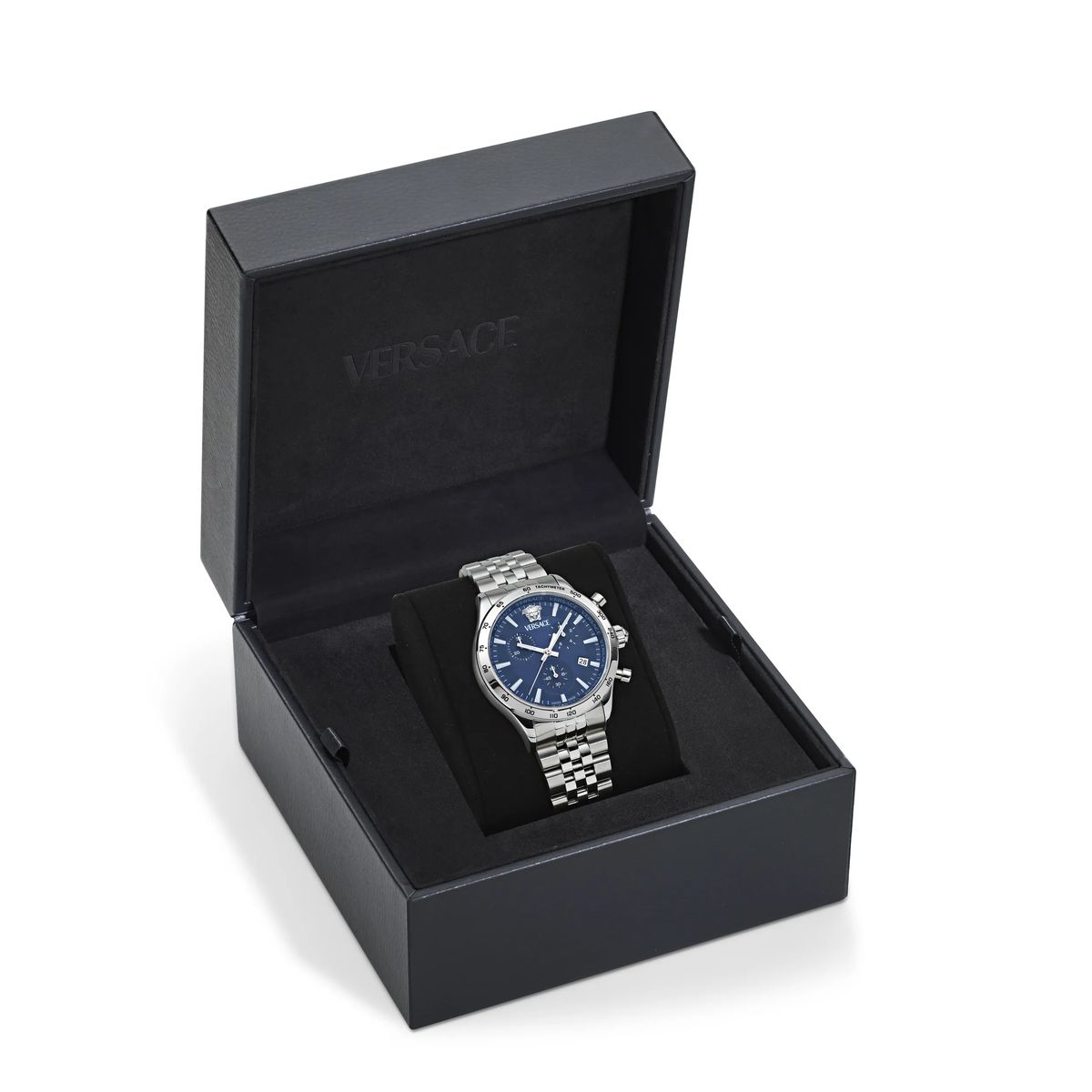Unisex Silber Chronograph Armbanduhr