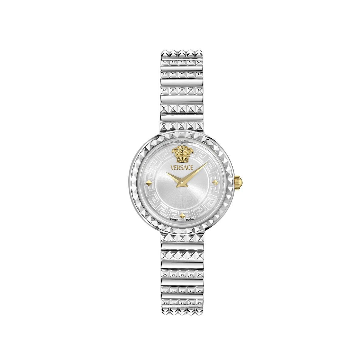 Silberne Damenarmbanduhr aus Edelstahl