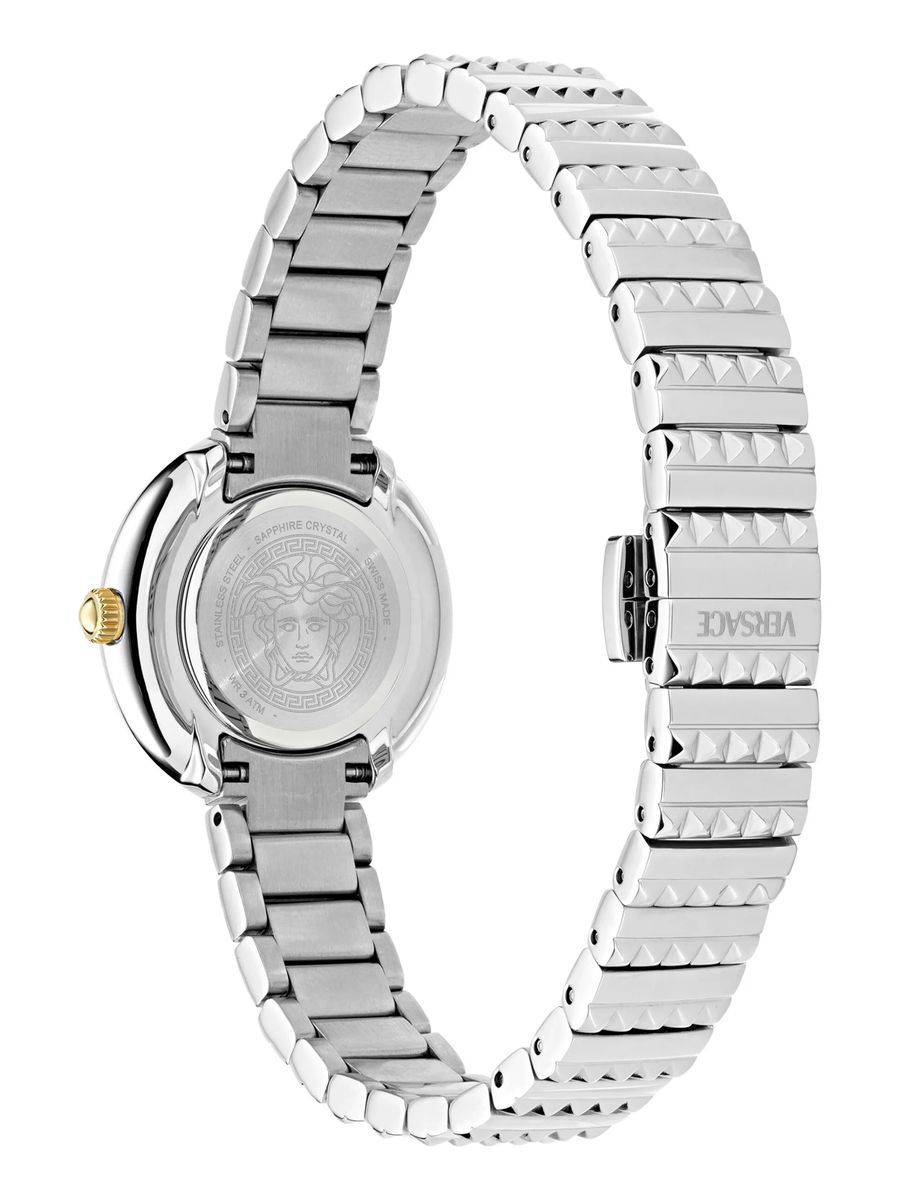 Silberne Damenarmbanduhr aus Edelstahl