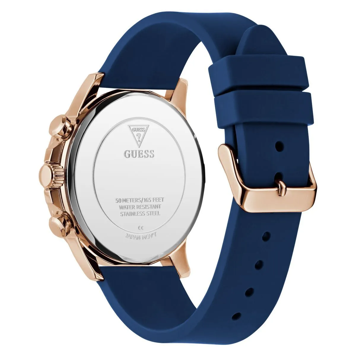 Chronographenuhr mit blauem Silikonband