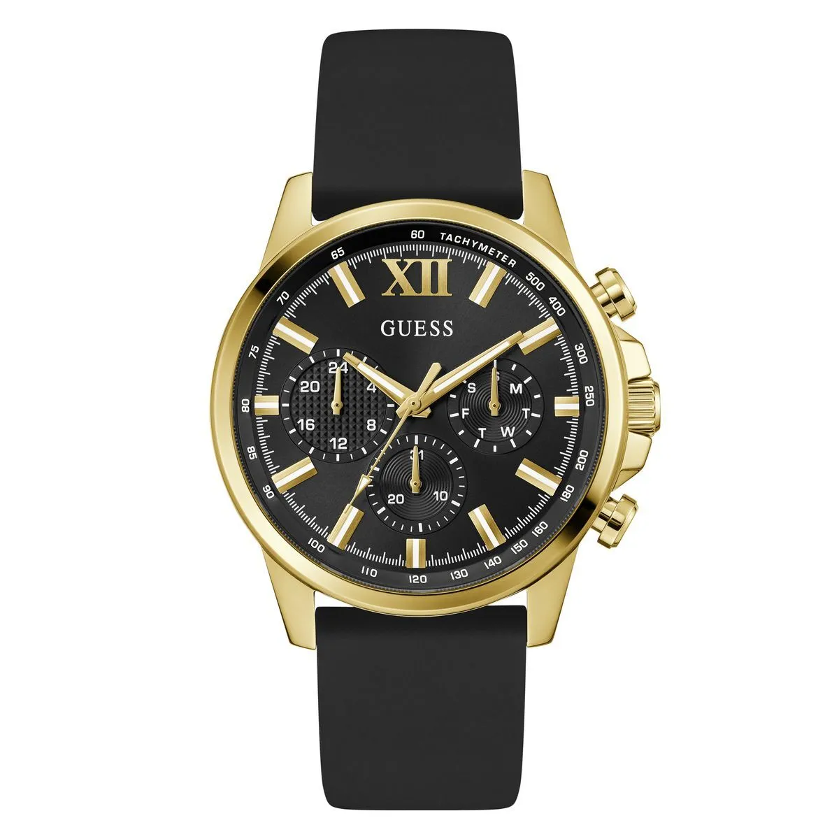Schwarz-goldene Chronographenuhr