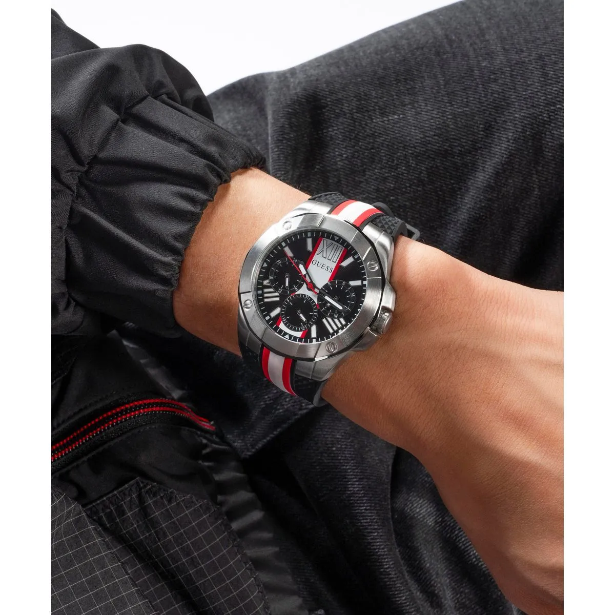 Chronograph Uhr mit Silikonarmband