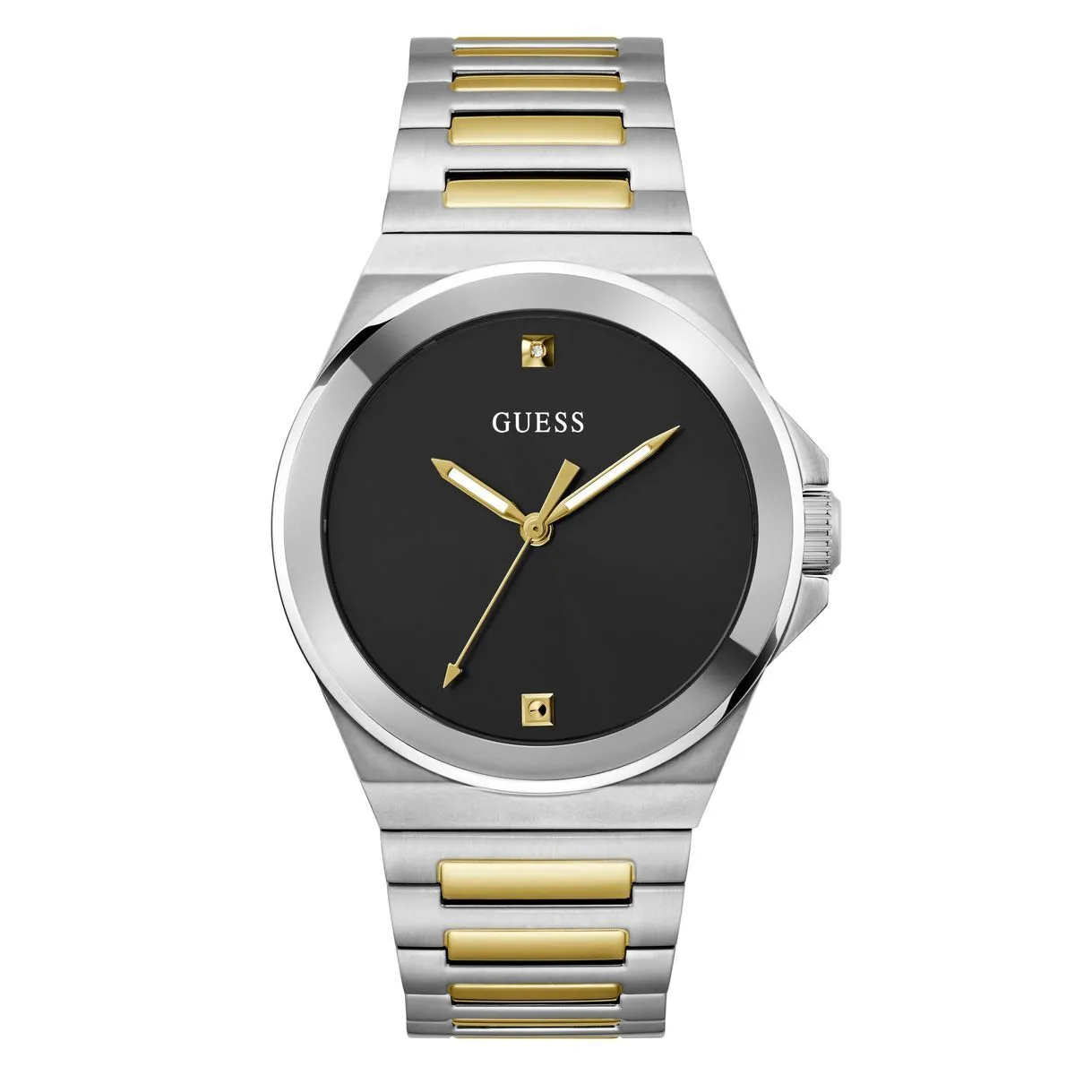 Zweifarbige Edelstahl-Analog Uhr