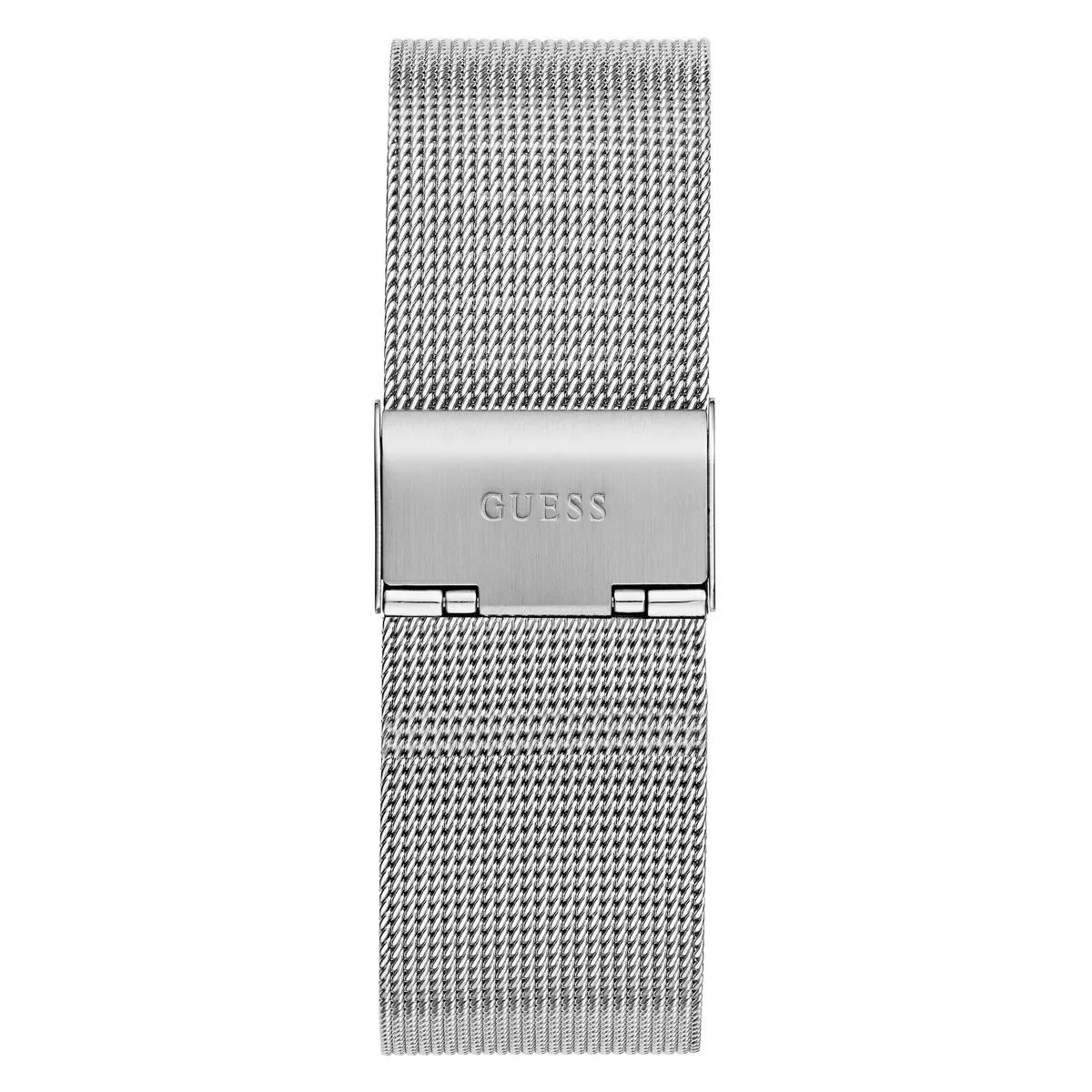 Minimalistische silberne Mesh-Analoguhr