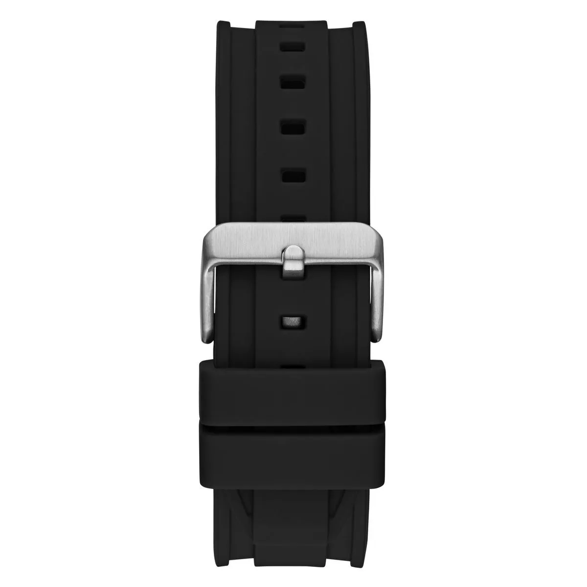 Chronograph-Uhr mit schwarzem Silikonarmband