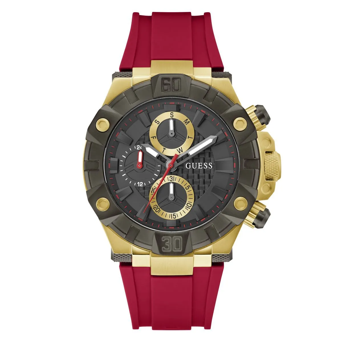 Statement Chronograph Uhr Rotes Band