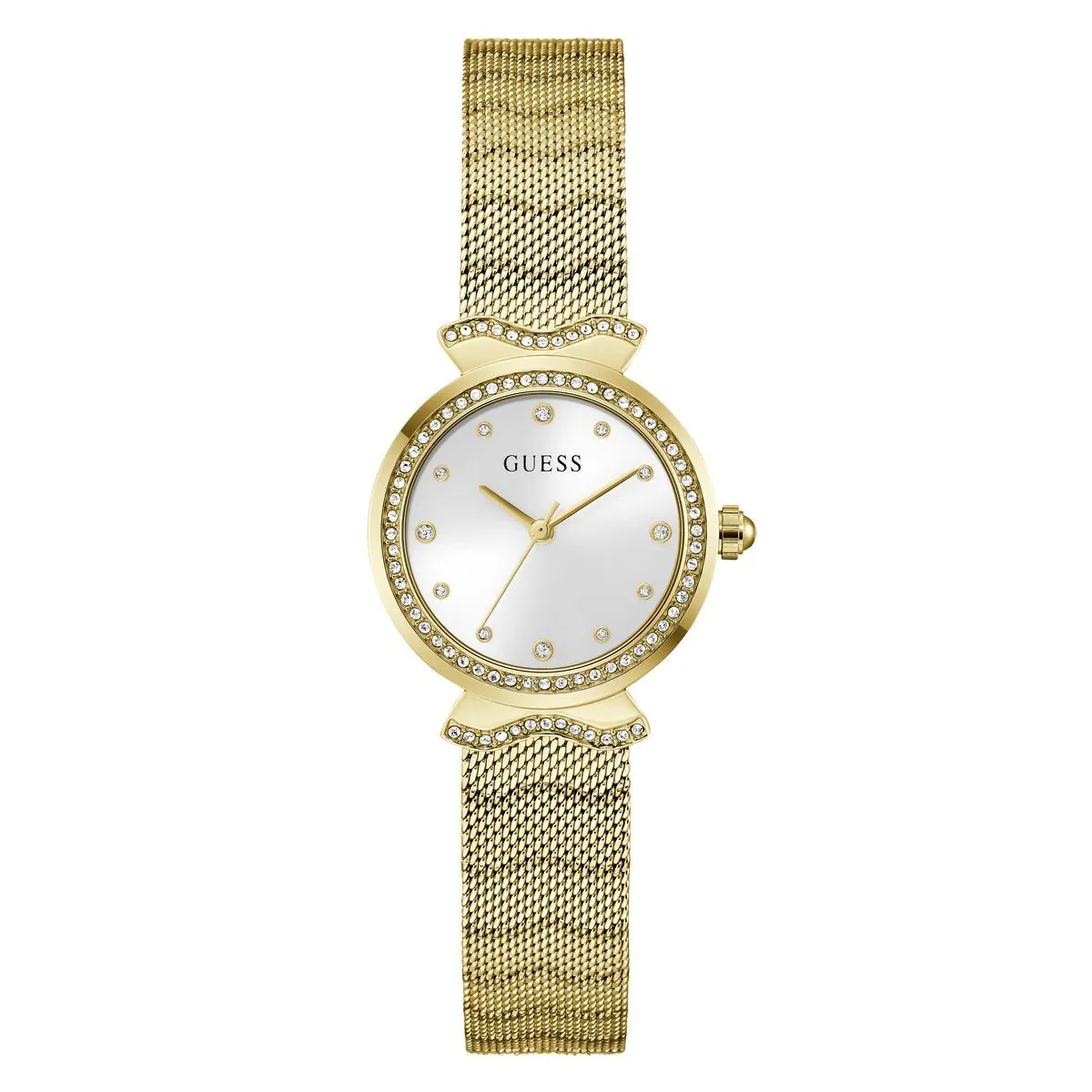 Goldfarbene Mesh Armband Damenuhr