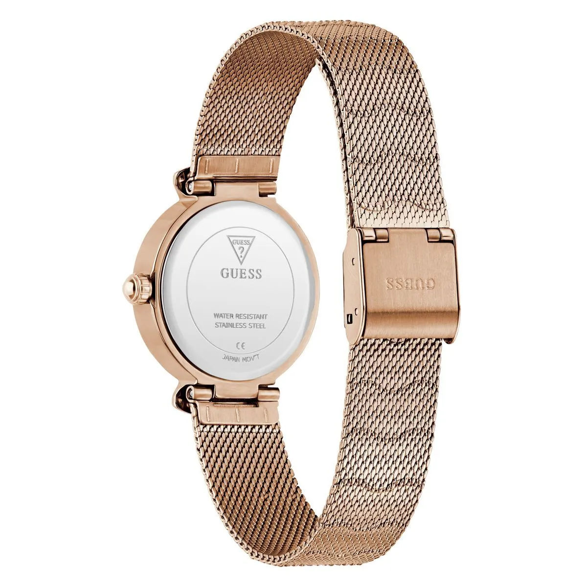 Elegante roségoldene Mesh-Armbanduhr