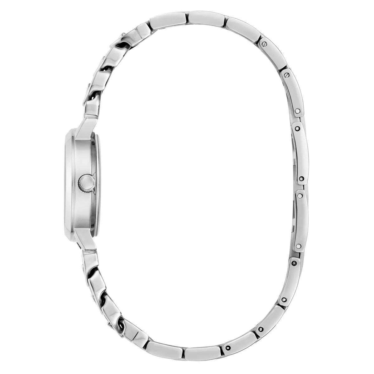 Elegante silberfarbene Gliederarmbanduhr
