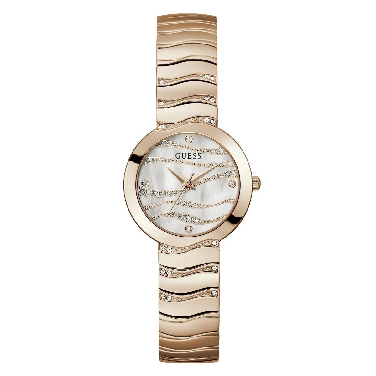 Roségoldene Armbanduhr aus Edelstahl