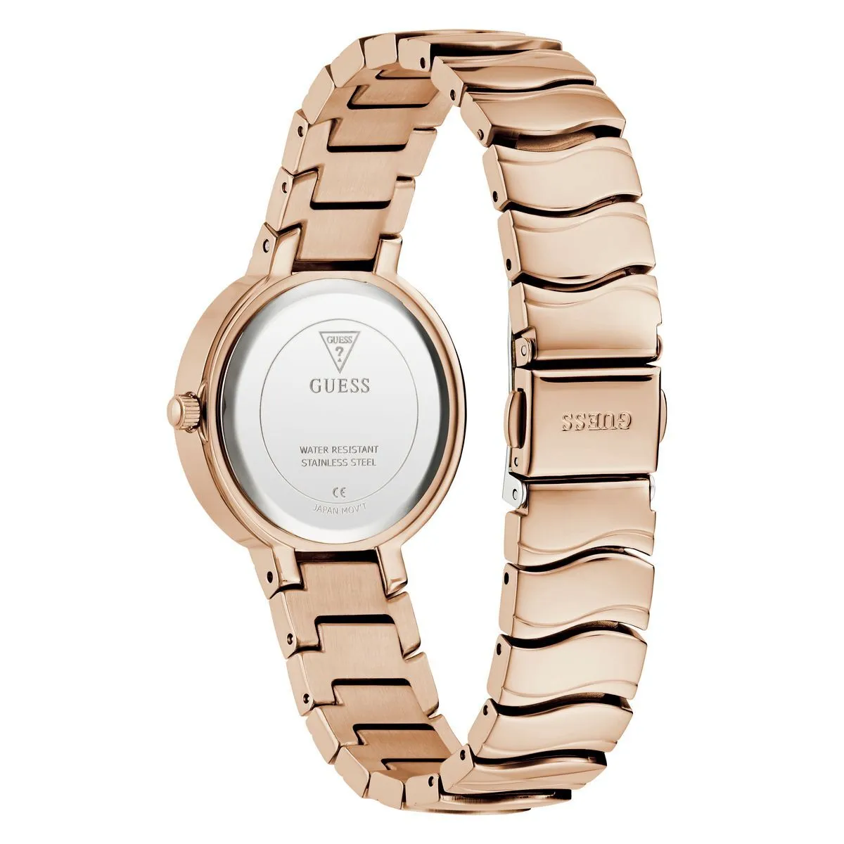 Roségoldene Armbanduhr aus Edelstahl