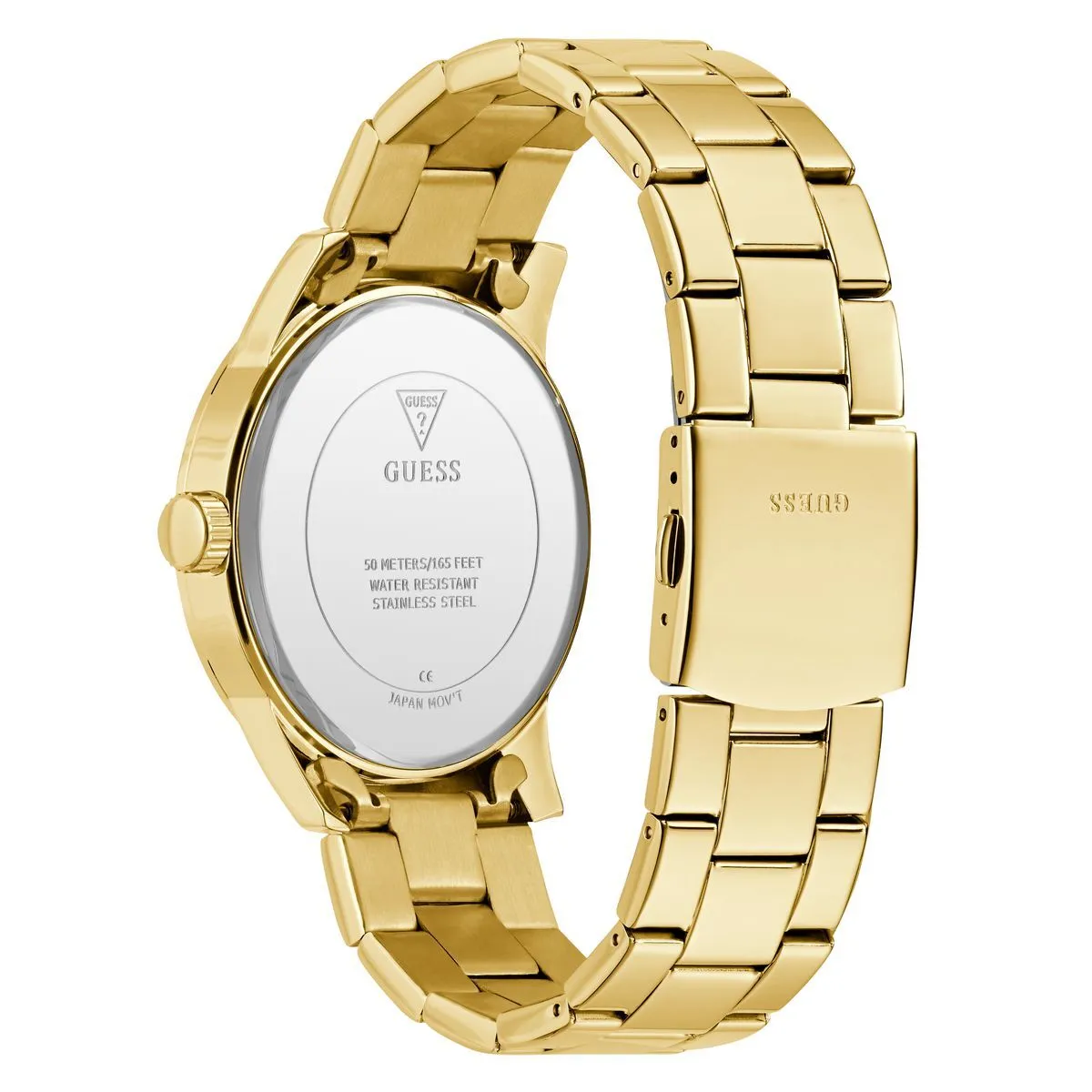 Goldfarbene Armbanduhr mit Logo-Zifferblatt
